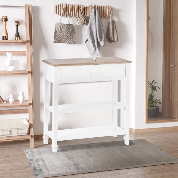 MDF Wide Drawer Console Table White - Image 4