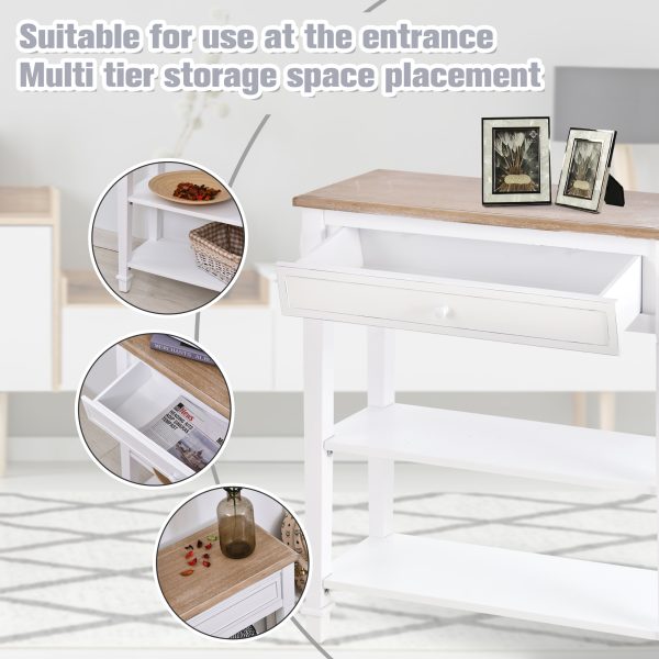 MDF Wide Drawer Console Table White - Image 5