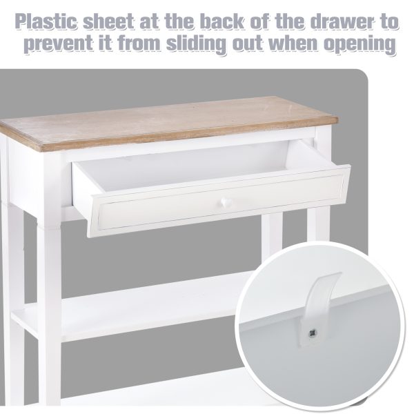 MDF Wide Drawer Console Table White - Image 6