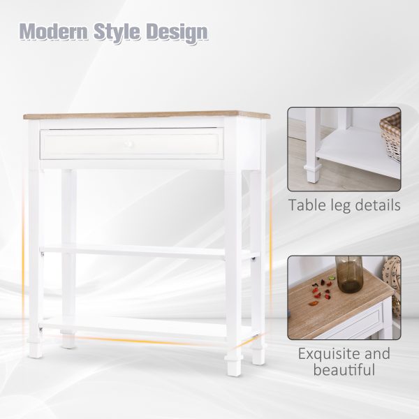 MDF Wide Drawer Console Table White - Image 7