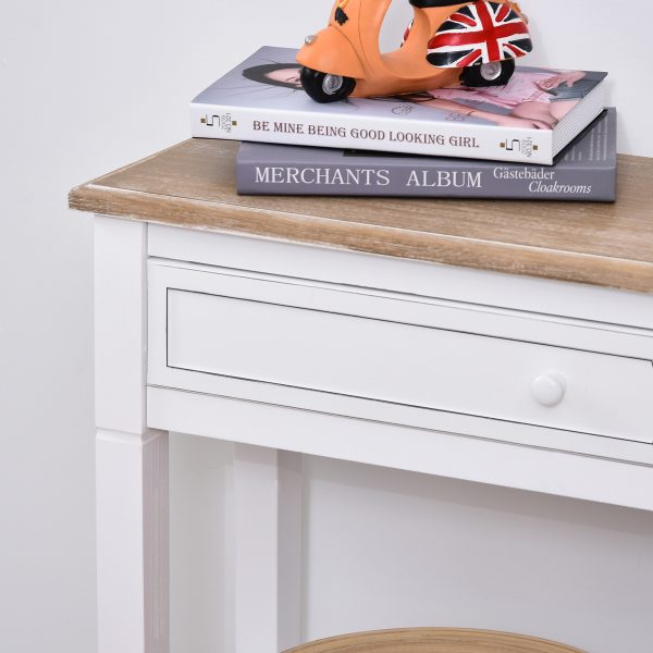 MDF Wide Drawer Console Table White - Image 8