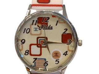 Relda Ladies Analogue Red Square Pink Silicone Strap Watch REL101