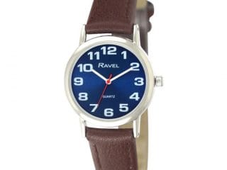 Ravel Women's Classic Blue Dial Brown Strap Watch R0105.49.2
