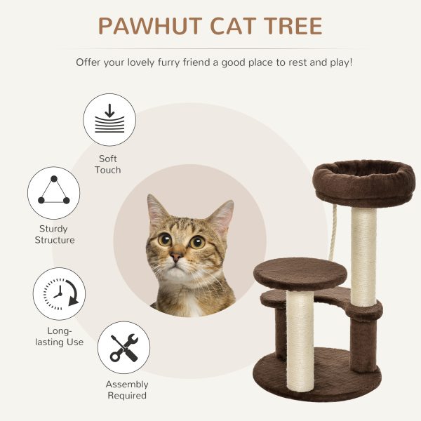 Cat Tree Scratcher Kitty Activity Play Center Post 2 Perch w/ Hanging Sisal Rope - Image 4