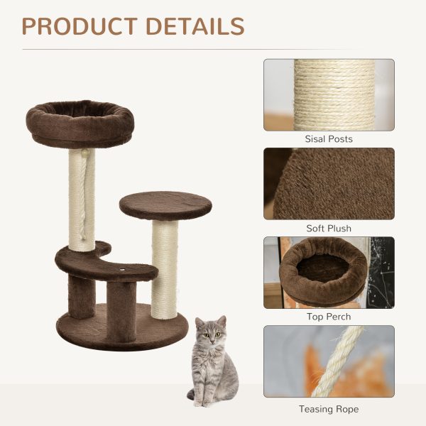 Cat Tree Scratcher Kitty Activity Play Center Post 2 Perch w/ Hanging Sisal Rope - Image 5