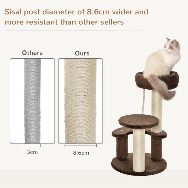 Cat Tree Scratcher Kitty Activity Play Center Post 2 Perch w/ Hanging Sisal Rope - Image 6