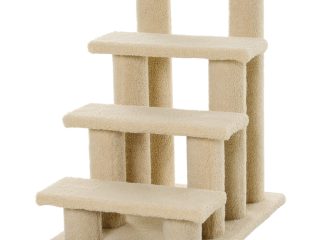 Pet Ramp Stairs 4 Steps Cat Tree Ladder Safety Steps Climbing Frame Brown