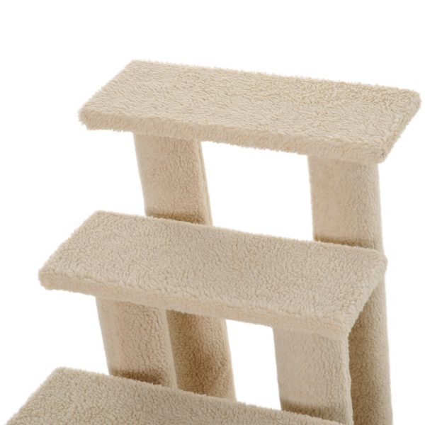 Pet Ramp Stairs 4 Steps Cat Tree Ladder Safety Steps Climbing Frame Brown - Image 7