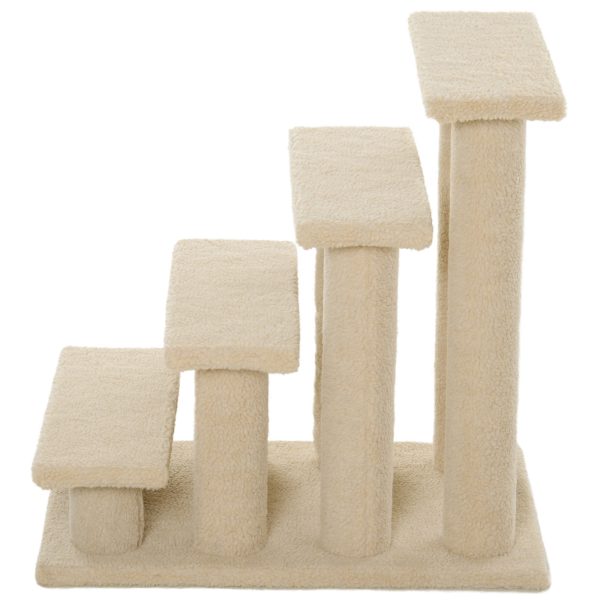 Pet Ramp Stairs 4 Steps Cat Tree Ladder Safety Steps Climbing Frame Brown - Image 8