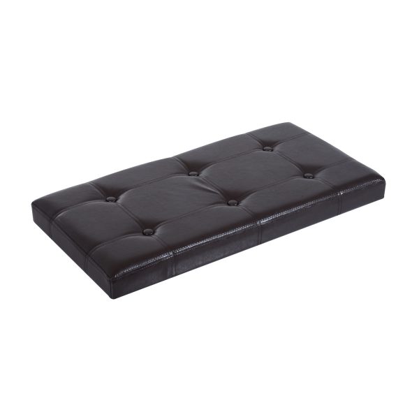 Folding Faux Leather Storage Cube Ottoman Bench Seat Brown - Image 7