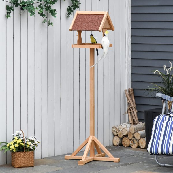 Wooden Bird Feeder Freestanding Cross-shaped Support Feet Weather Resistant - Image 2