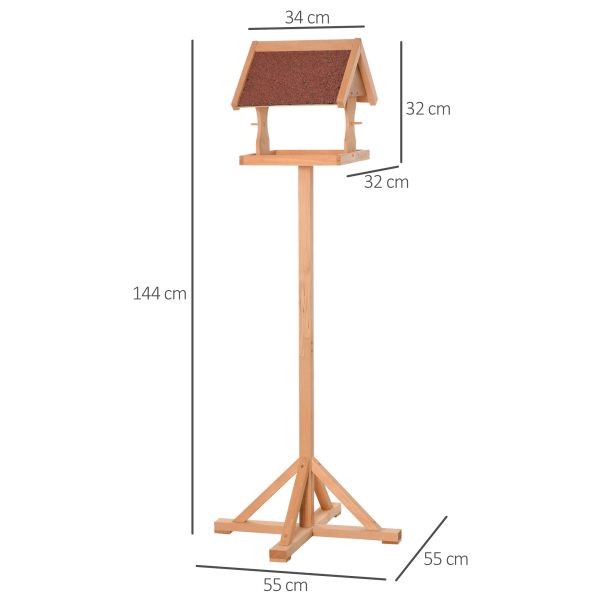 Wooden Bird Feeder Freestanding Cross-shaped Support Feet Weather Resistant - Image 3