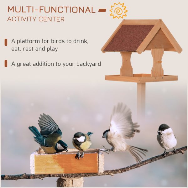 Wooden Bird Feeder Freestanding Cross-shaped Support Feet Weather Resistant - Image 4