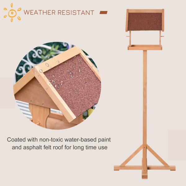 Wooden Bird Feeder Freestanding Cross-shaped Support Feet Weather Resistant - Image 5