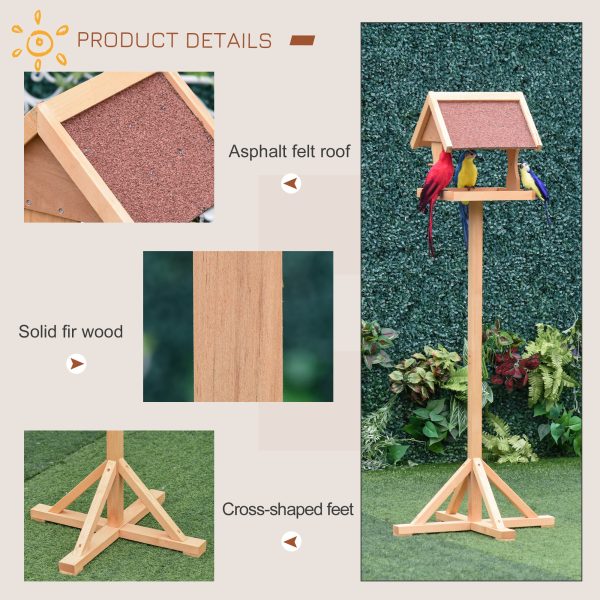 Wooden Bird Feeder Freestanding Cross-shaped Support Feet Weather Resistant - Image 6