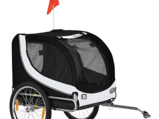 Pet Bicycle Trailer Dog Cat Bike Carrier Water Resistant Travel Steel Black