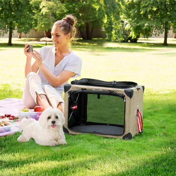 Foldable Cat Carrier Portable Dog Bag w/ Cushion for XS Dogs and Cats 65x45x45cm - Image 2