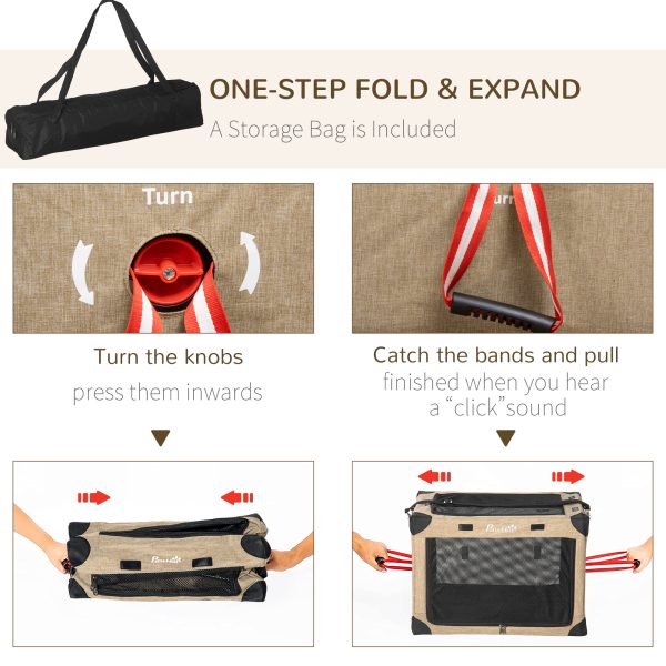 Foldable Cat Carrier Portable Dog Bag w/ Cushion for XS Dogs and Cats 65x45x45cm - Image 5