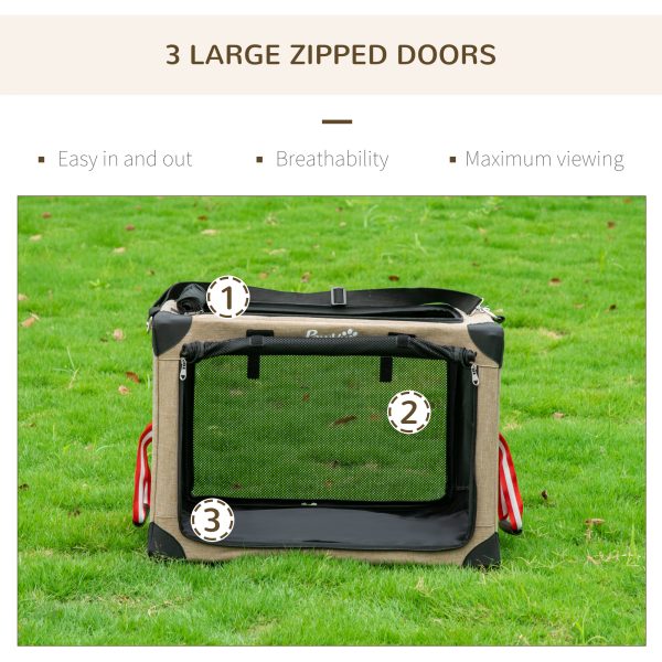 Foldable Cat Carrier Portable Dog Bag w/ Cushion for XS Dogs and Cats 65x45x45cm - Image 7