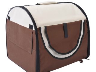 Folding Fabric Soft Pet Crate Dog Cat Travel Carrier Cage Kennel House Brown