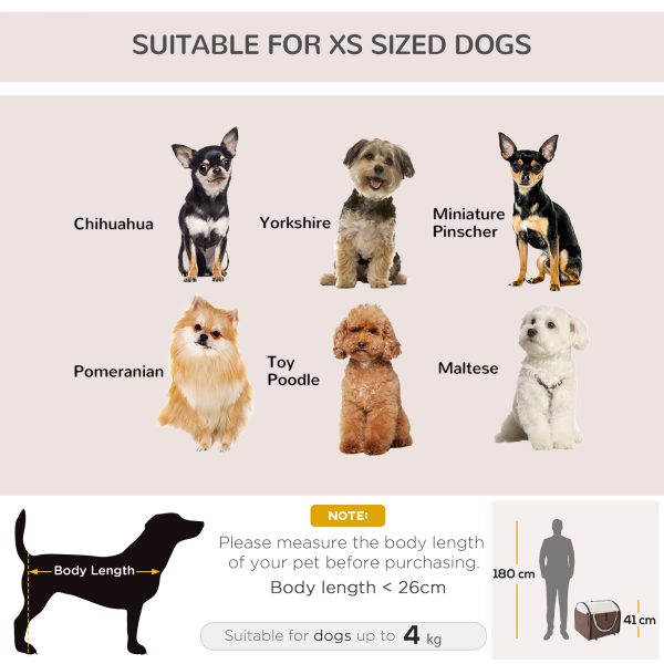 Folding Fabric Soft Pet Crate Dog Cat Travel Carrier Cage Kennel House Brown - Image 7