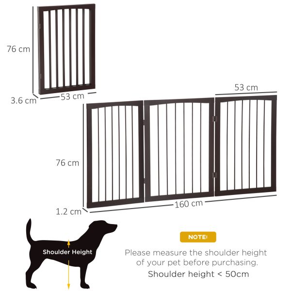 Folding Pet Gate Dog Fence Child Safety Indoor Durable Free Standing Pine Wood - Image 3