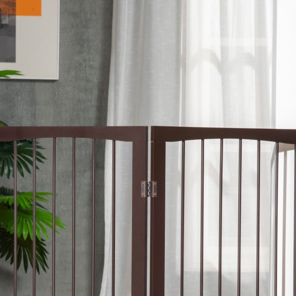 Folding Pet Gate Dog Fence Child Safety Indoor Durable Free Standing Pine Wood - Image 7
