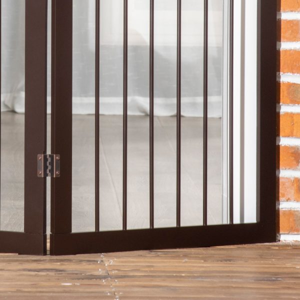 Folding Pet Gate Dog Fence Child Safety Indoor Durable Free Standing Pine Wood - Image 8