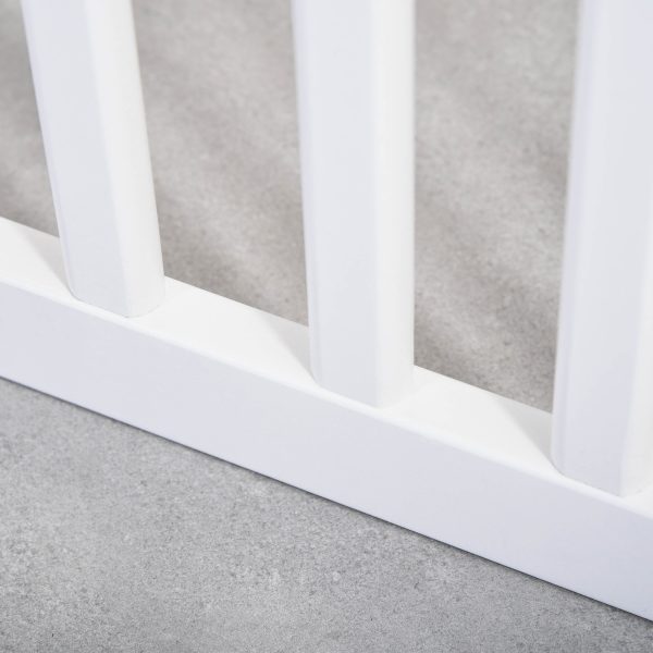 Pet Gate Foldable Freestanding Dog Safety Barrier w/ Support Feet White - Image 7