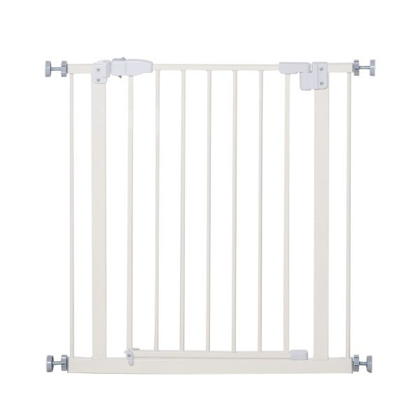 74-80cm Adjustable Metal Pet Gate Safety Barrier w/ Auto-Close Door White - Image 8