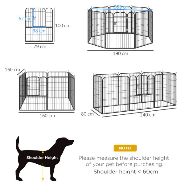 4 Sizes Pet Playpen Dog Rabbit  Puppy Cage Folding Run Fence Metal Hutch - Image 3