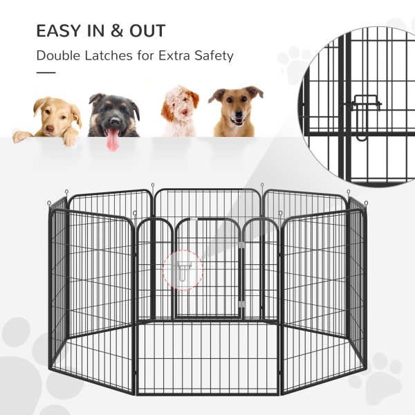 4 Sizes Pet Playpen Dog Rabbit  Puppy Cage Folding Run Fence Metal Hutch - Image 7