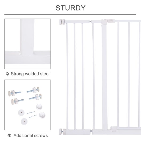 Pressure Fit Dog Gate Pet Barrier for stairs doorway, 76-107cm Width White - Image 6