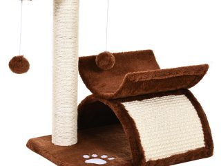 Cat Tree Plush Scratcher Kitty Activity Play Center Top Bar Tunnel Dangling Ball