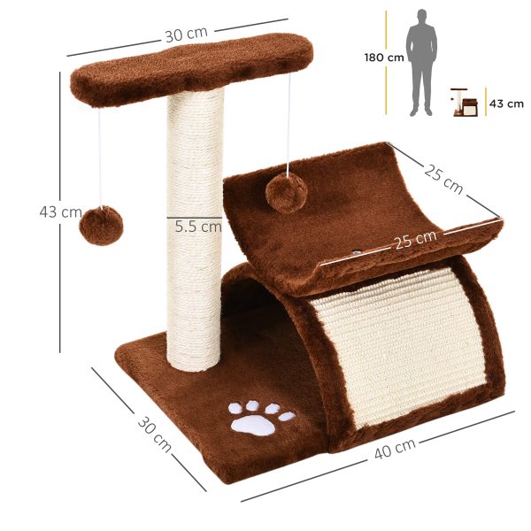 Cat Tree Plush Scratcher Kitty Activity Play Center Top Bar Tunnel Dangling Ball - Image 3