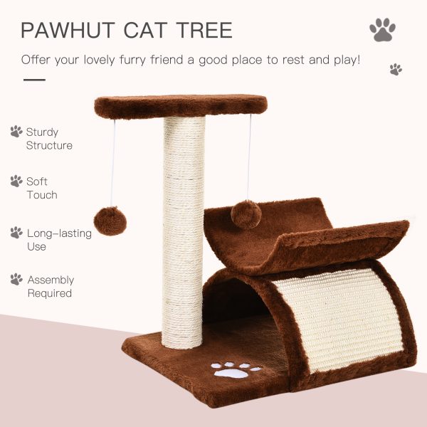Cat Tree Plush Scratcher Kitty Activity Play Center Top Bar Tunnel Dangling Ball - Image 4