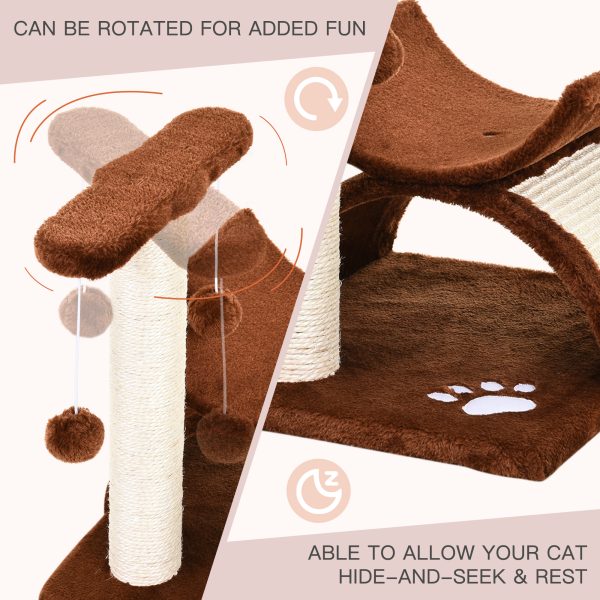 Cat Tree Plush Scratcher Kitty Activity Play Center Top Bar Tunnel Dangling Ball - Image 6