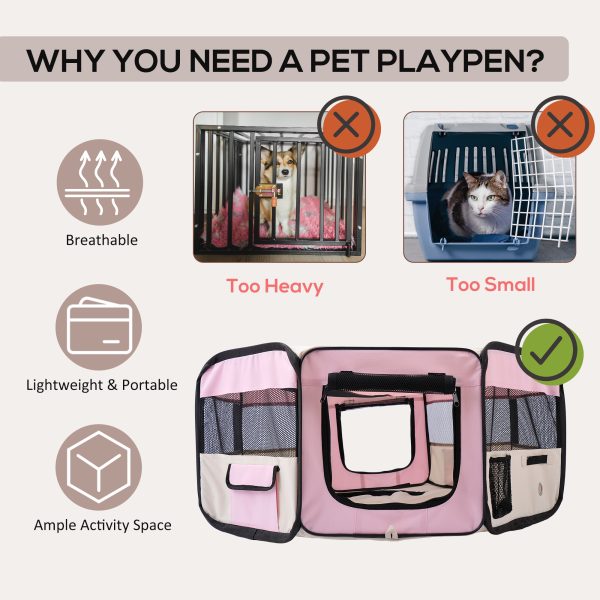 Fabric Pet Puppy Dog Cat Rabbit Pig Guinea Playpen Play Pen Run S M L 3 Colour - Image 4