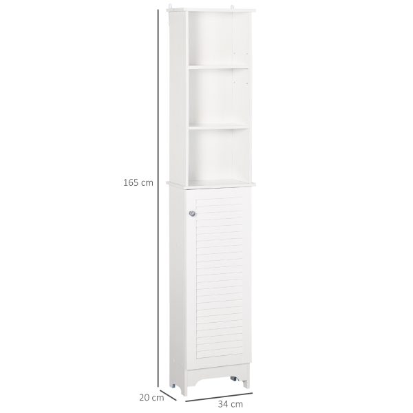 MDF 6-Tier Tall Bathroom Storage Cabinet White - Image 3