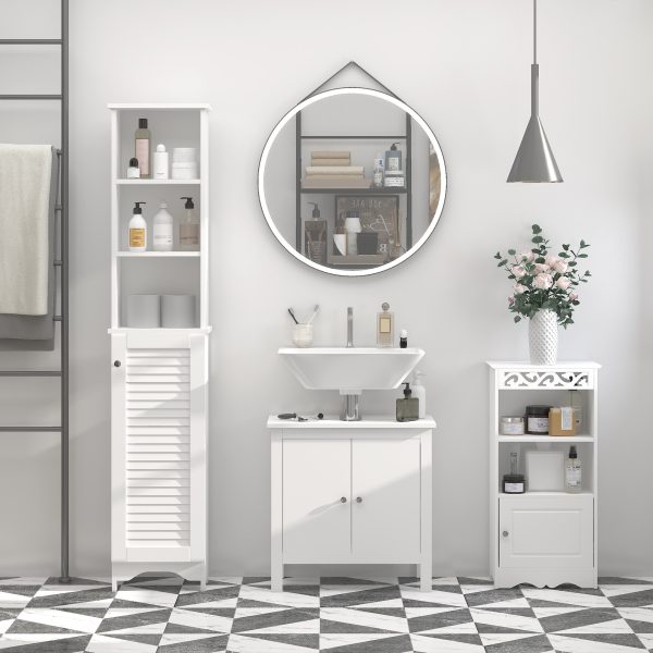 MDF 6-Tier Tall Bathroom Storage Cabinet White - Image 4