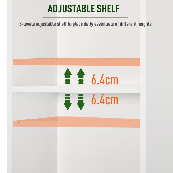 MDF 6-Tier Tall Bathroom Storage Cabinet White - Image 6