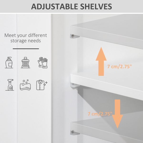 Bathroom Floor Cabinet  2 Drawers Adjustable Shelf White Removable - Image 4
