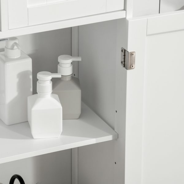 Bathroom Floor Cabinet  2 Drawers Adjustable Shelf White Removable - Image 8
