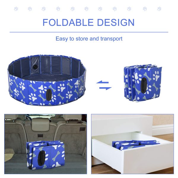 Dog Swimming Pool Foldable Pet Bathing Shower Tub Padding Pool -100cm M - Image 4