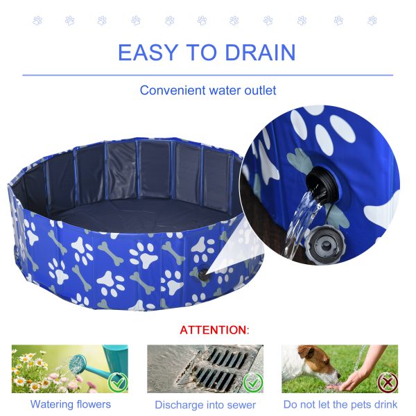 Dog Swimming Pool Foldable Pet Bathing Shower Tub Padding Pool -100cm M - Image 5