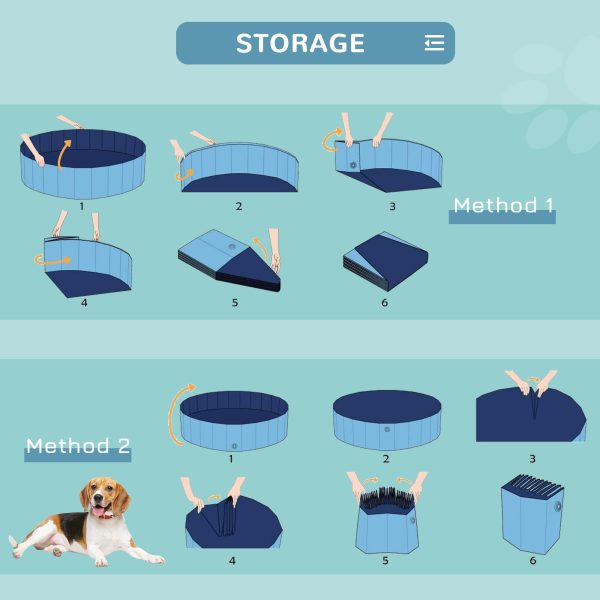Dog Swimming Pool Foldable Pet Bathing Shower Tub Padding Pool -100cm M - Image 8