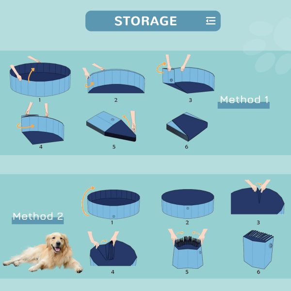 Dog Swimming Pool Foldable Pet Bathing Shower Tub Padding Pool -120cm L - Image 8