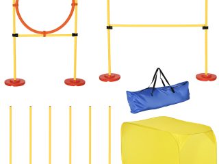Outdoor 4 PCs Dog Pet Agility Training Equipment Backyard Starter Course Set