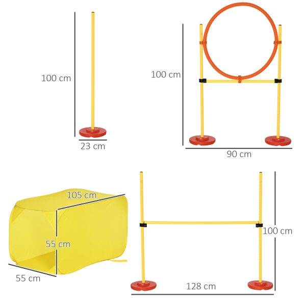 Outdoor 4 PCs Dog Pet Agility Training Equipment Backyard Starter Course Set - Image 3