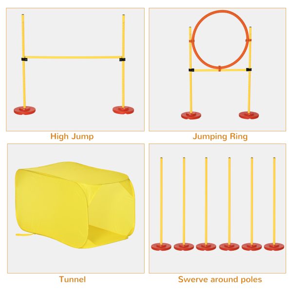 Outdoor 4 PCs Dog Pet Agility Training Equipment Backyard Starter Course Set - Image 4